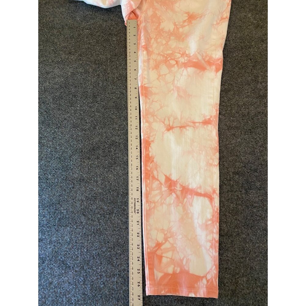 Soft Surroundings Ultimate Tie-Dye Ankle Jeans Womens 8 White/Pink Skinny‎ Denim - Picture 8 of 9